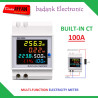 MultiFunction Electricity Power Meter 220V 100A Built-in Internal CT